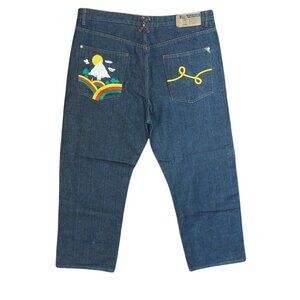Ln Geans Roots People Jeans by Lng Mens 42 Embroidered Rainbow Tree